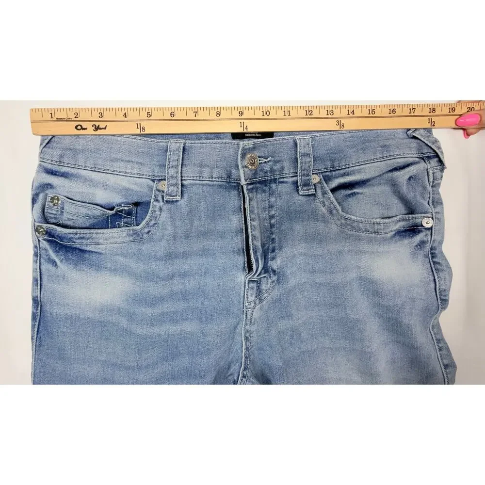 True Religion Geno Jeans Mens 34 Relaxed Slim Light Wash Stretch Denim